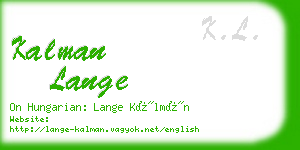 kalman lange business card